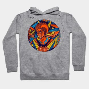 Orange Blue Wise Afro King Hoodie